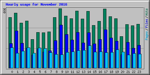 Hourly usage for November 2016