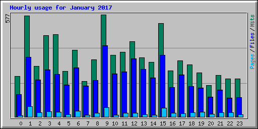 Hourly usage for January 2017